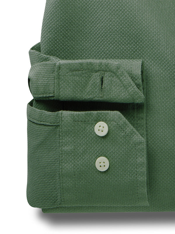 Starka Dobby Garment Dyed Olive Full Sleeve Tailored Fit Casual Cotton Shirt