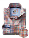 Wayne Orange Check Full sleeve single cuff   Blended Shirt
