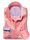 Giroud Orange Printed Full Sleeve Tailored Fit Casual Cotton Shirt