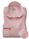 Palmas Seersucker Peach Check Full Sleeve Tailored Fit Casual Cotton Shirt