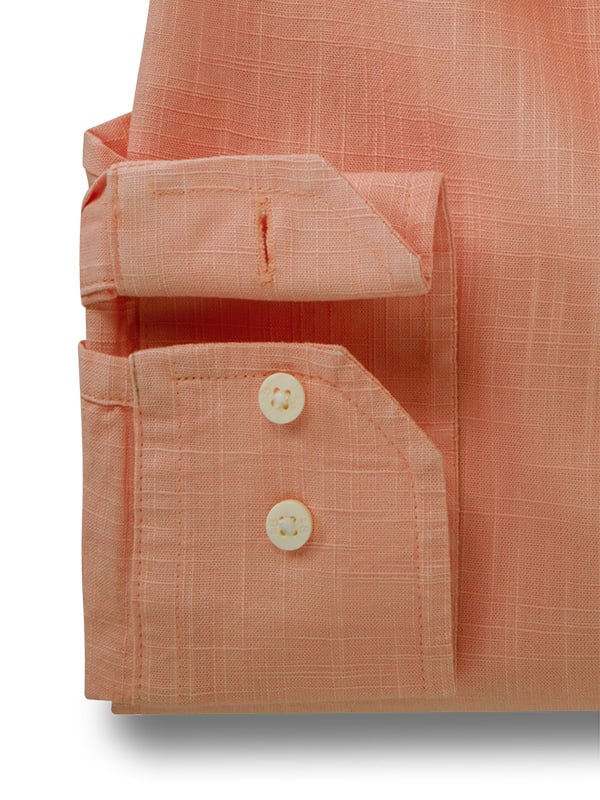 Gomera Slub Peach Solid Full Sleeve Tailored Fit Casual Cotton Shirt