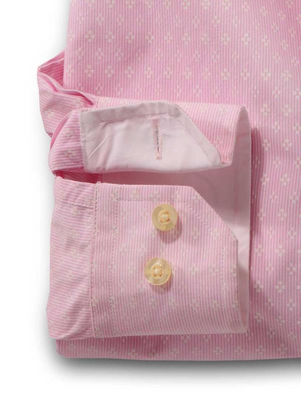 Crete Pink Striped Full sleeve single cuff Blended Shirt