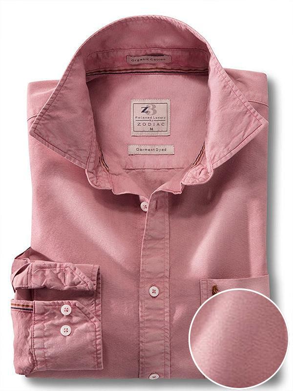 Ramos Pink Solid Full sleeve single cuff   Cotton Shirt