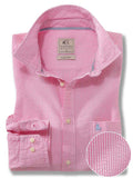 Liverpool Pink Striped Seersucker Full sleeve single cuff   Cotton Shirt