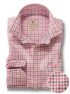 Ronaldo Seersucker Pink Check Full Sleeve Tailored Fit Casual Cotton Shirt