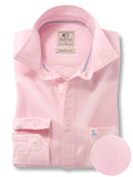 Murren Oxford Garment Dyed Pink Solid Full Sleeve Tailored Fit Casual Cotton Shirt