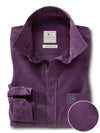 Alcaraz Corduroy Garment Dyed Purple Full Sleeve Tailored Fit Casual Cotton Shirt