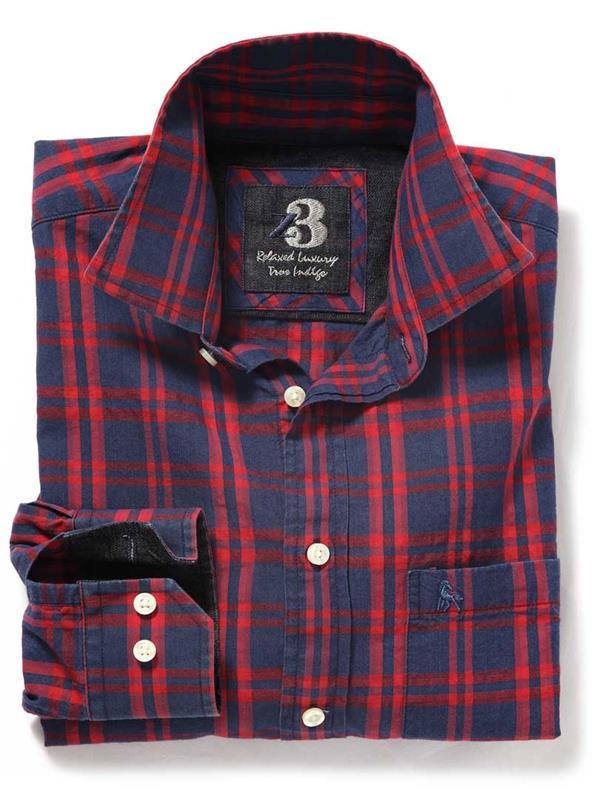 Willis Red Check Cotton Shirt