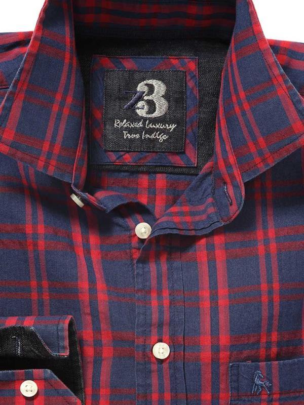 Willis Red Check Cotton Shirt