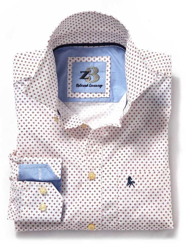 Vincent Red Printed Cotton Shirt