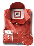 Modric Red Printed Full sleeve single cuff   Cotton Shirt