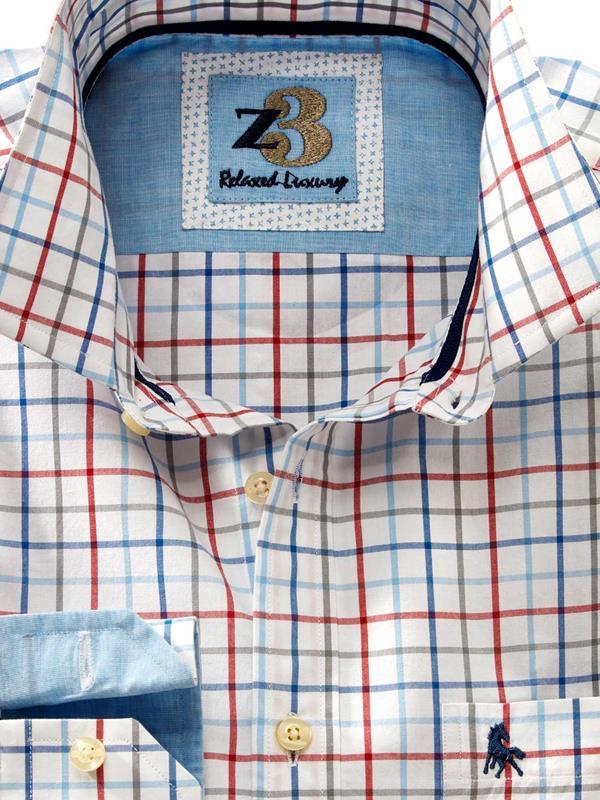 Bavaro Red Check Full sleeve single cuff   Cotton Shirt