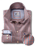 Peters Red Check Full sleeve single cuff   Cotton Shirt
