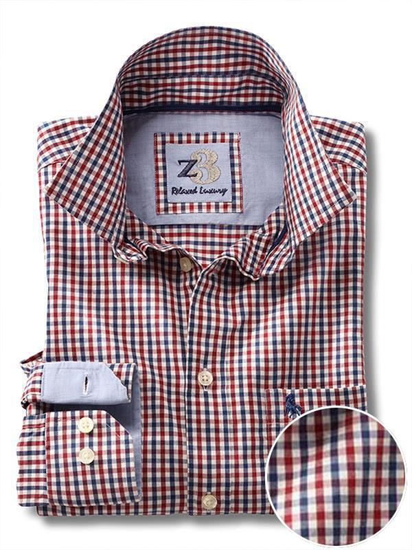 Peters Red Check Full sleeve single cuff   Cotton Shirt