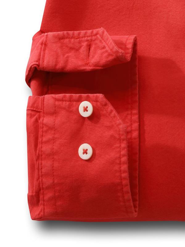 Marbella Red Solid Full sleeve single cuff   Cotton Shirt