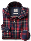 Duvall Indigo Red Check Full sleeve single cuff   Cotton Shirt
