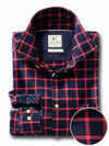 Robert Indigo Red Check Full sleeve single cuff   Cotton Shirt