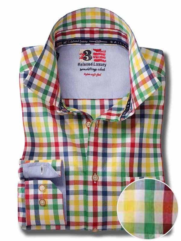 Arsenal Red Check Full Sleeve Tailored Fit Casual Cotton Shirt