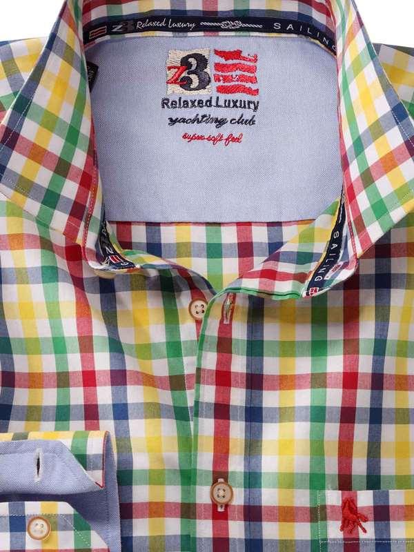 Arsenal Red Check Full Sleeve Tailored Fit Casual Cotton Shirt