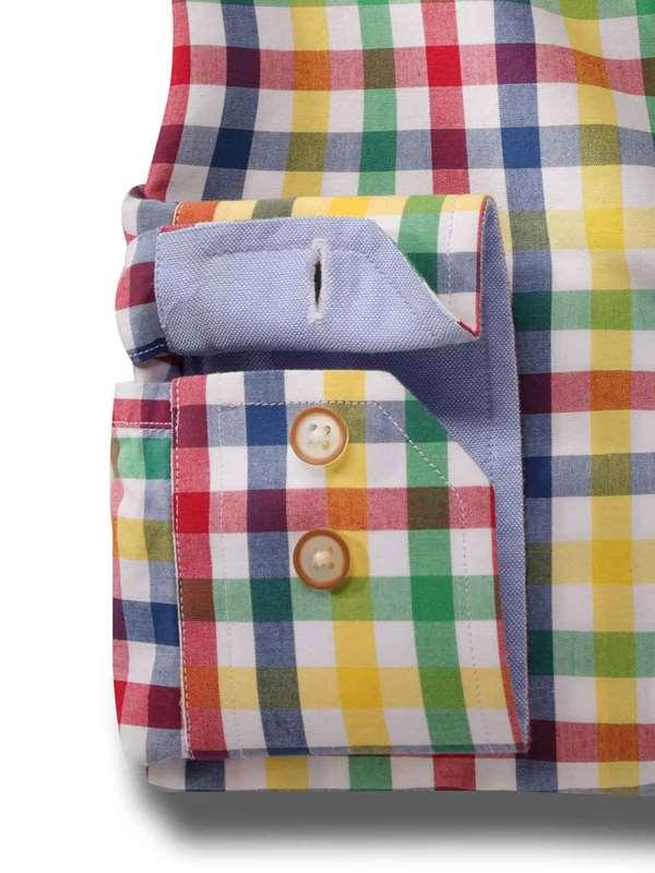 Arsenal Red Check Full Sleeve Tailored Fit Casual Cotton Shirt