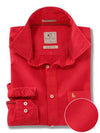 Manchester Oxford Organic Cotton Red Solid Full Sleeve Tailored Fit Casual Shirt