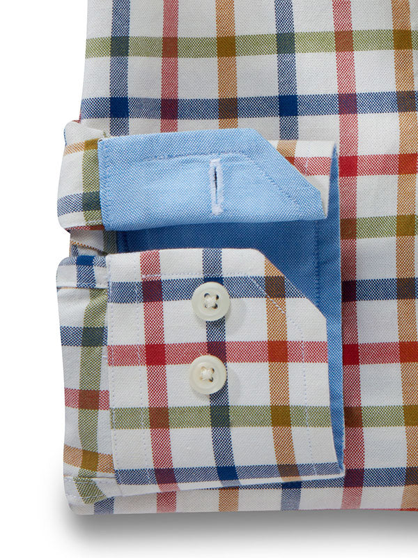 Thomas Oxford Red Check Full Sleeve Tailored Fit Casual Cotton Shirt