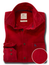 Zermatt Corduroy Garment Dyed Red Full Sleeve Tailored Fit Casual Cotton Shirt