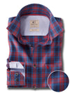 Benzema Red Check Full Sleeve Tailored Fit Casual Cotton Shirt