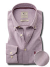 Keegan Oxford Red Striped Full Sleeve Tailored Fit Casual Cotton Shirt