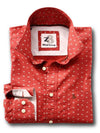 Swan Rust Printed Full sleeve single cuff   Cotton Shirt