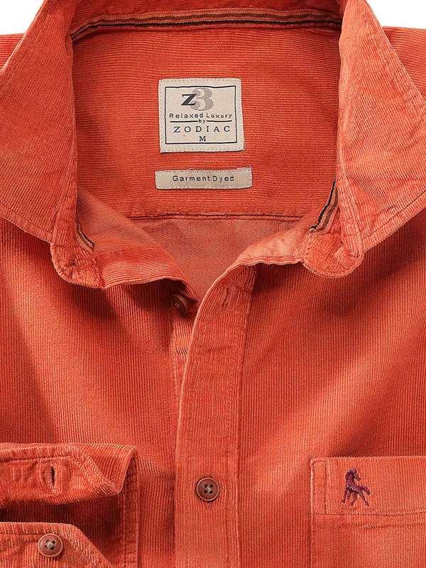 Rodeo Rust Corduroy Full sleeve single cuff   Cotton Shirt