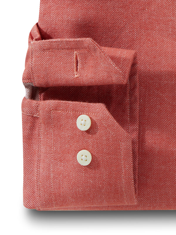 Drogba Twill Rust Solid Full Sleeve Tailored Fit Casual Cotton Shirt