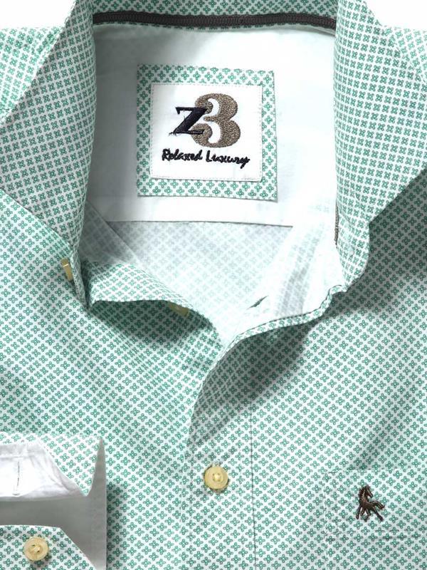 Bahamas Sea Green Printed Cotton Shirt