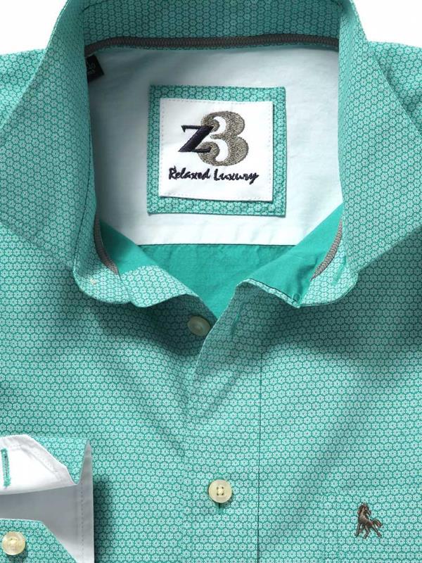 Bali Sea Green Printed Cotton Shirt