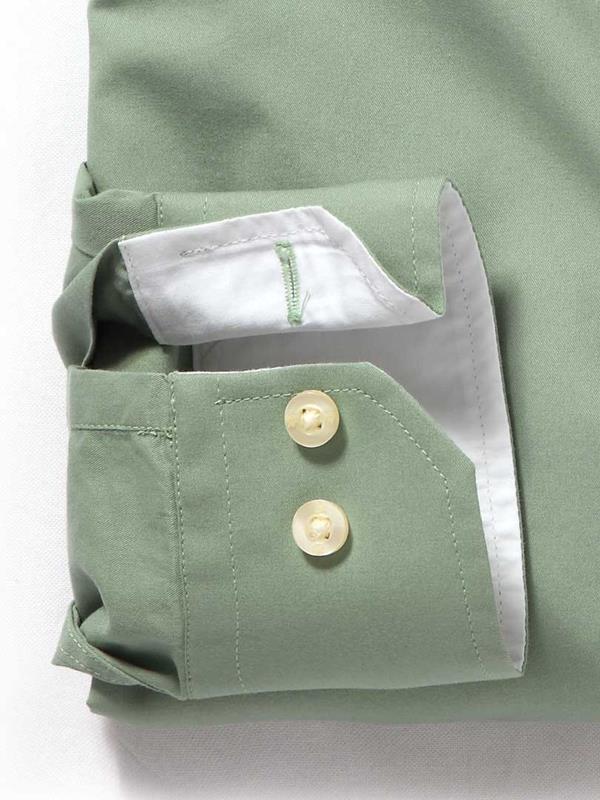 Bloom Sea Green Solid Cotton Shirt