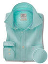 Gomera Slub Sea Green Solid Full Sleeve Tailored Fit Casual Cotton Shirt