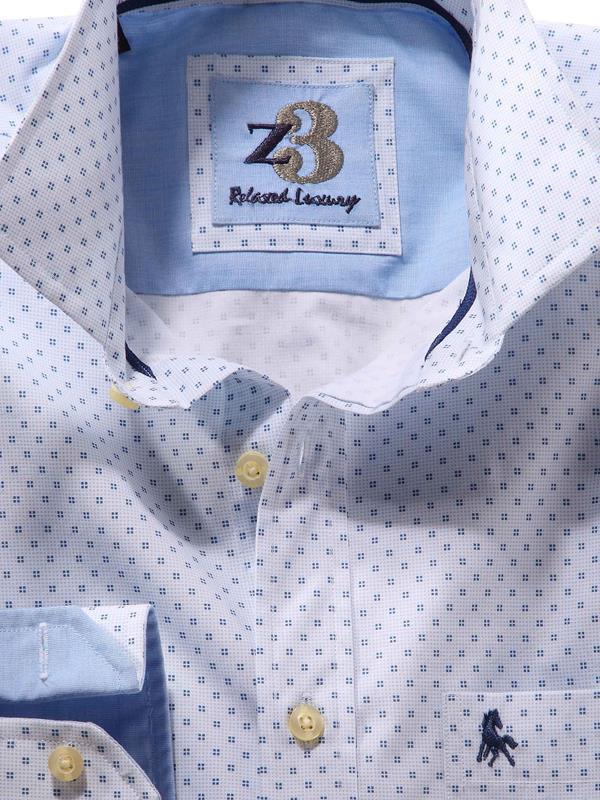 Borg Sky Printed Full sleeve single cuff   Cotton Shirt