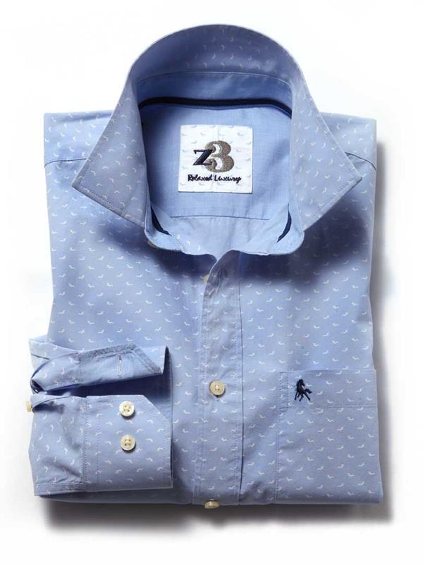 Dove Sky Printed Cotton Shirt