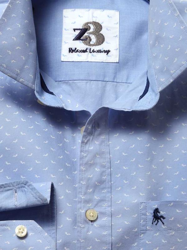 Dove Sky Printed Cotton Shirt