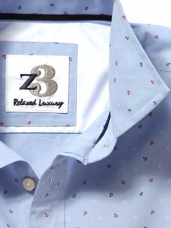Anchors Sky Printed Cotton Shirt