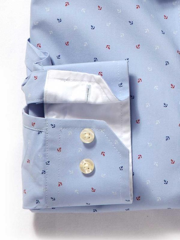 Anchors Sky Printed Cotton Shirt
