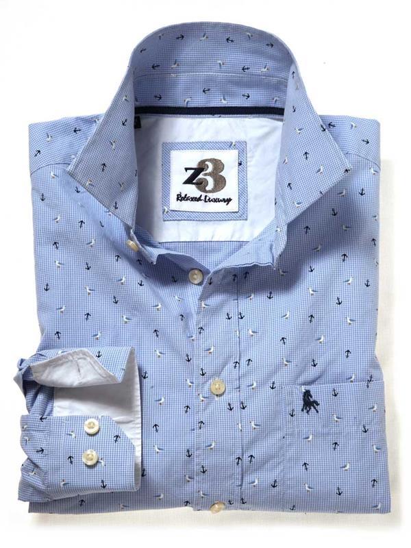 Bird Sky Printed Blended Shirt