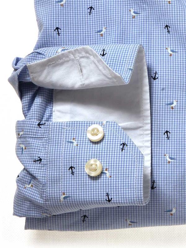 Bird Sky Printed Blended Shirt