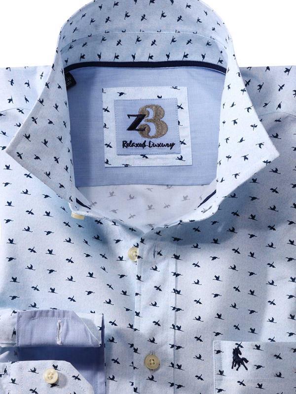 Swan Sky Printed    Cotton Shirt