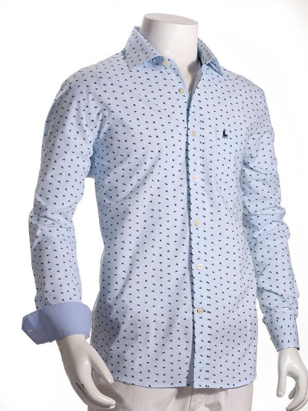 Swan Sky Printed    Cotton Shirt