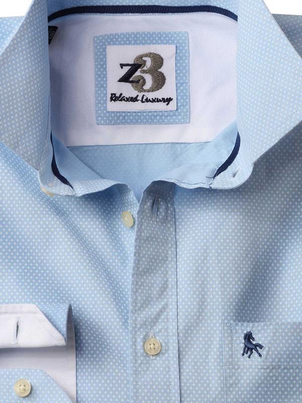 Sanchez Sky Printed Full sleeve single cuff   Cotton Shirt