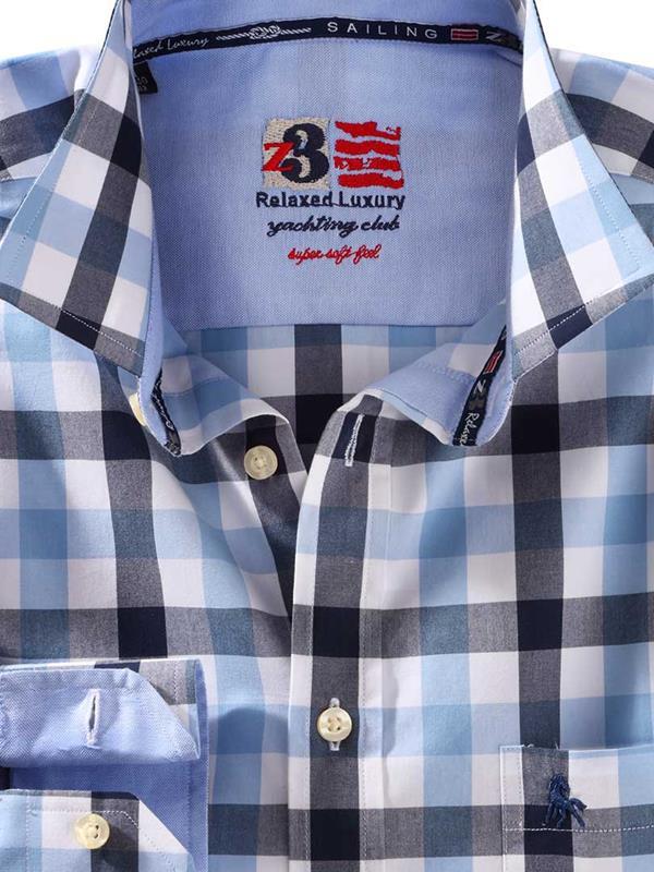 Anakena Sky Check Full sleeve single cuff   Cotton Shirt