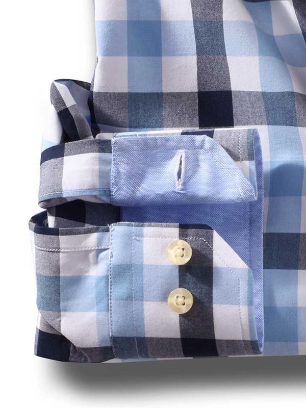 Anakena Sky Check Full sleeve single cuff   Cotton Shirt