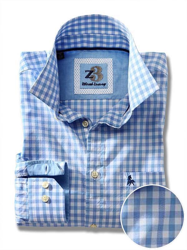 Norte Sky Check Full sleeve single cuff   Cotton Shirt