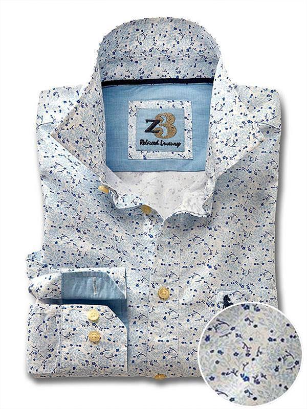 Flamenco Sky Printed Full sleeve single cuff   Cotton Shirt